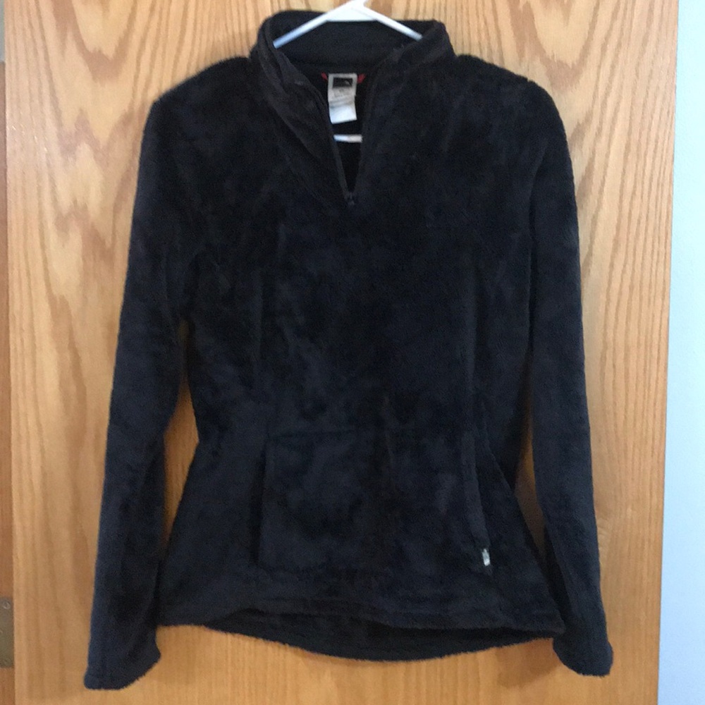 North Face cozy teddy bear quarter zip sweater